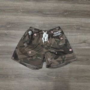 Darc Sport NFGU Wolves Camo Mesh Athletic Shorts Men's M Cherry Blossom Wolf